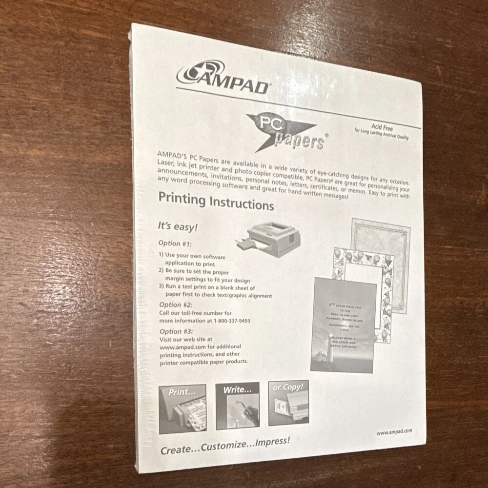 Lot of 2 Ampad PC Papers Tulips Specialty Acid-Free Paper 8.5x11 24lb 200 Sheets